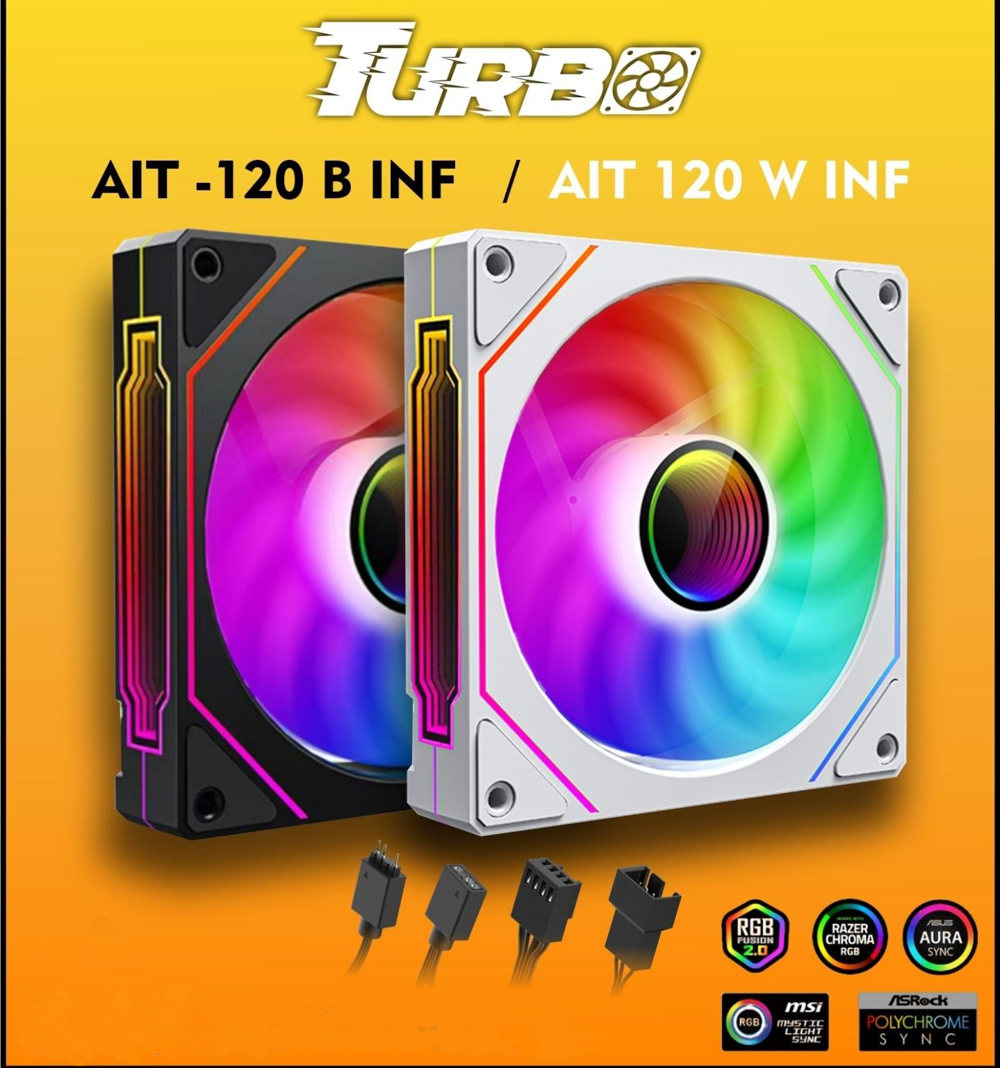 Turbo Case Fan 120 Infinity Fan PWM-ARGB Black/White Turbo Case Fan 120 Infinity Fan PWM-ARGB Black/White